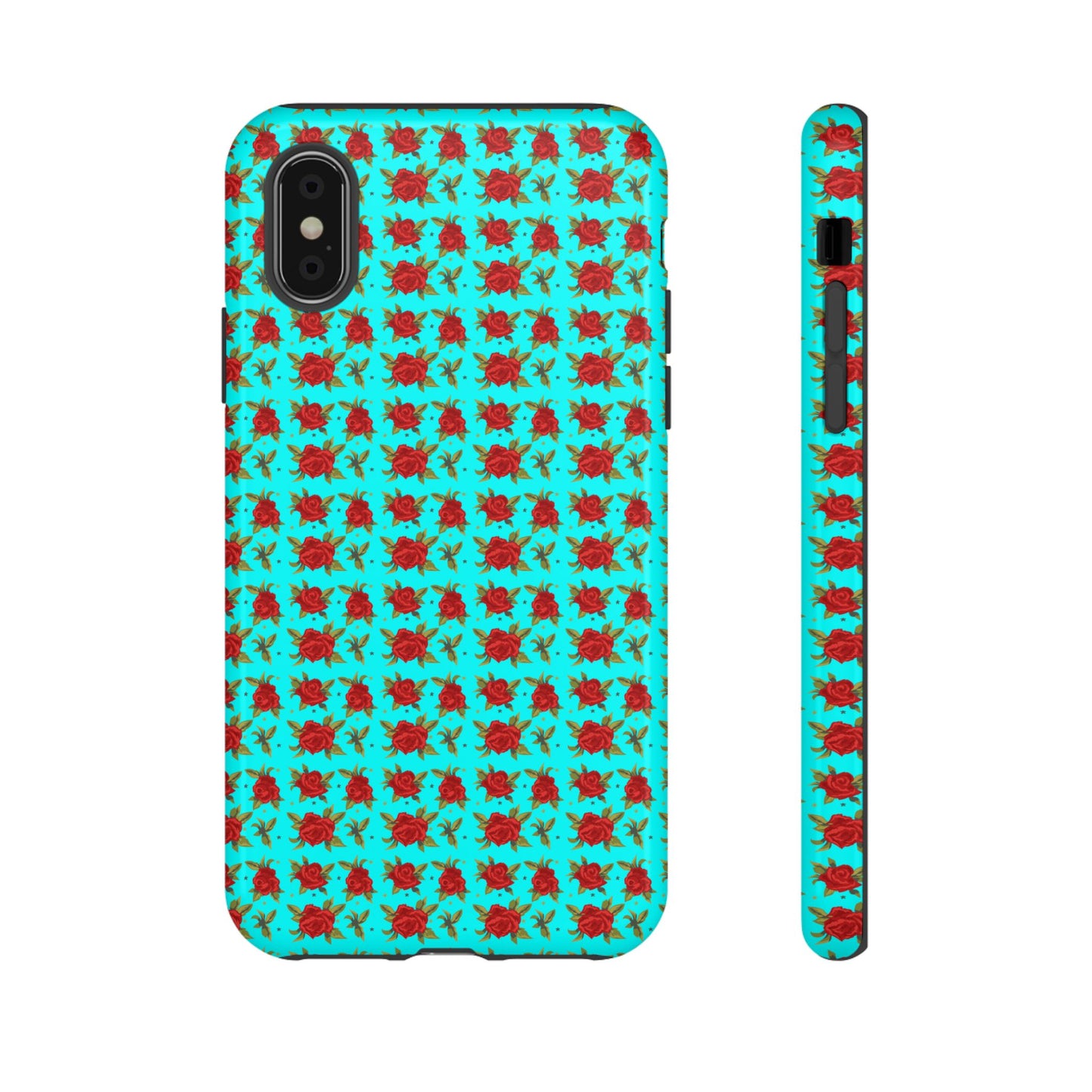 Arabic Traditional Floral Pattern Tough Phone Cases (Cyan)