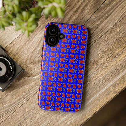 Arabic Traditional Floral Pattern Tough Phone Cases (Blue)