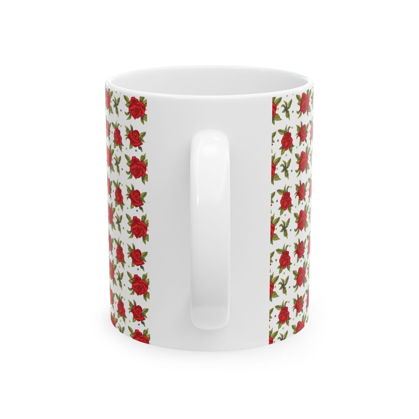 Ceramic Mug - Arabic Traditional Floral Pattern (White)