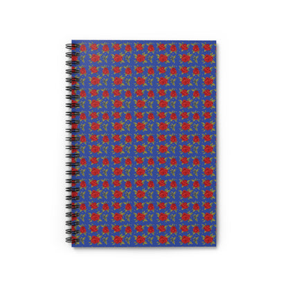 Spiral Notebook - Floral Classic Arabic Pattern (Blue)