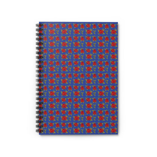 Spiral Notebook - Floral Classic Arabic Pattern (Blue)