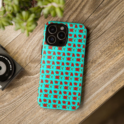 Arabic Traditional Floral Pattern Tough Phone Cases (Cyan)