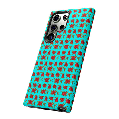 Arabic Traditional Floral Pattern Tough Phone Cases (Cyan)